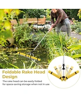 Sugift Floating Weed Lake Rake 36” Aquatic Pond Weed Cutter with Foam Floats