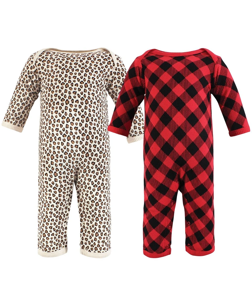 Hudson Baby Girls Thermal Coveralls 2pk