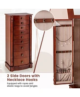 Sugift Large Wooden Jewelry Storage Box Organizer