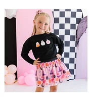 Sweet Wink Little and Big Girls Halloween Treats Patch Sweatshirt