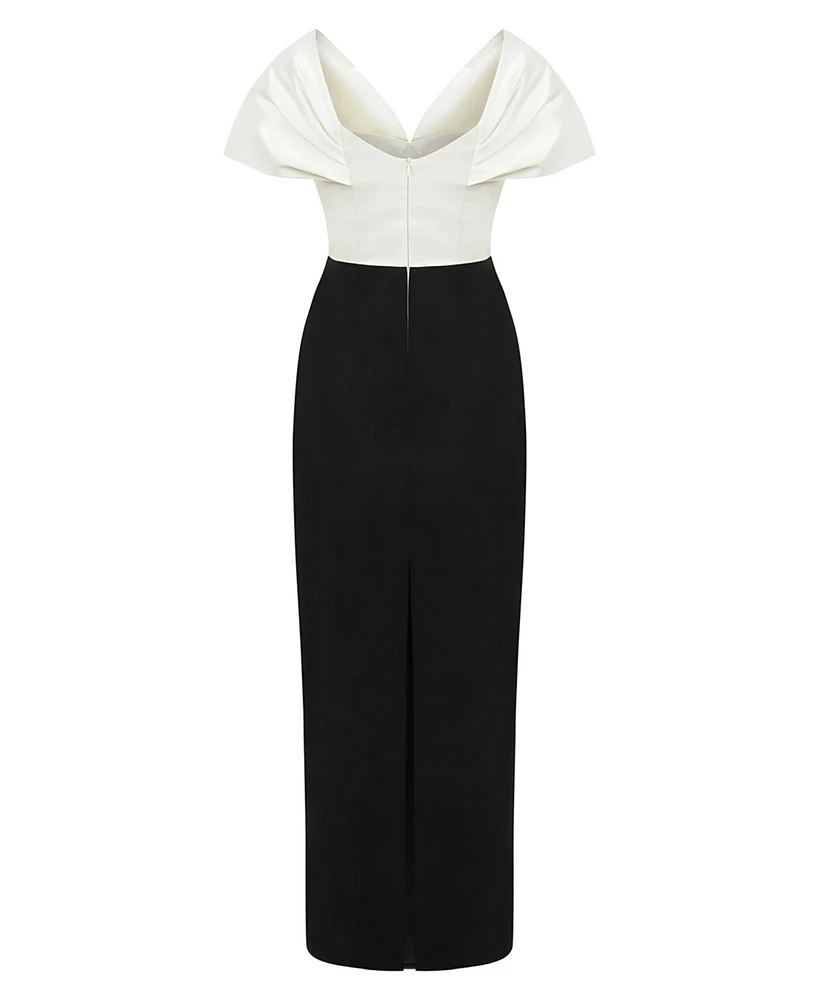 Nocturne Women's Maxi Dress with Corset Design