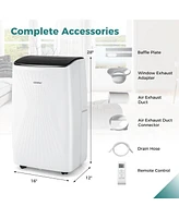 Costway 9200 Btu(14000 Btu Ashrae) Portable Air Conditioner with Heat Smart WiFi Enabled Home Ac Unit