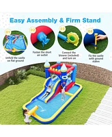 Inolait Inflatable Water Slide Bounce House with 680W Blower and 2 Pools