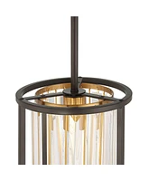 Possini Euro Design Milne Bronze Brown Gold Mini Pendant Lighting 8" Wide Modern Clear Crystal Rods Fixture for Dining Room House Bedroom Kitchen Isla