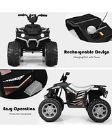 Sugift 12V Kids Ride on Atv with Led Lights and Treaded Tires and Led lights