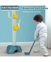 3-in-1 Cactus Toy Stand Sports Activity Center with Golf and Ring-Toss