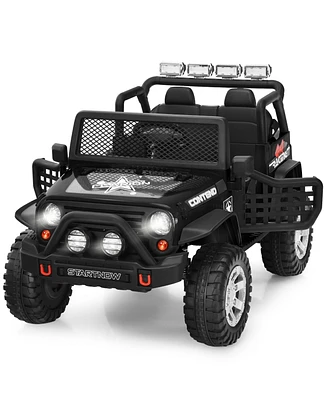 Gymax 12V Electric Kids Ride On Car Truck w/ MP3 Horn 2.4G Remote Control Black