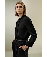 Classic Collar Silk Shirt for Women