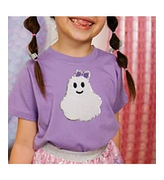 Sweet Wink Toddler Girls Girly Ghost Patch Halloween Short Sleeve T-Shirt