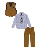 Nautica Baby Boys Bronze Corduroy Vest 4-Piece Set