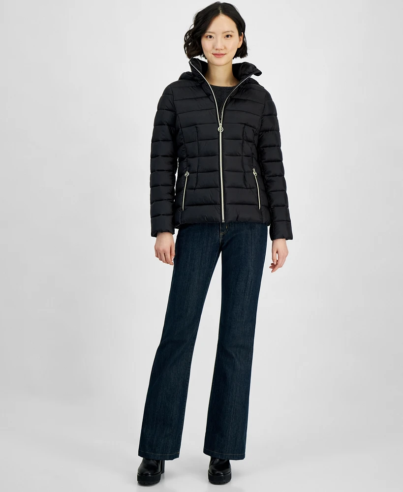 Michael Kors Women's Hooded Zip Packable Puffer Coat