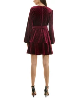 Trixxi Juniors' Velvet Rhinestone Mini Dress