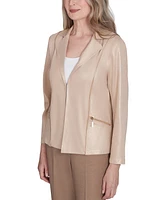 Alfred Dunner Petite Shimmer Faux-Leather Jacket