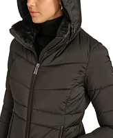 Calvin Klein Women's Faux-Fur-Lined Hooded Puffer Coat