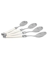 French Home, Set of 4, Laguiole Soup Spoons with Faux Ivory Handles