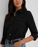 Lauren Ralph Women's Roll-Tab Sleeve Shirt