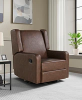 Relax A Lounger 31.8"W Leather Ellicott Swivel Rocker Recliner