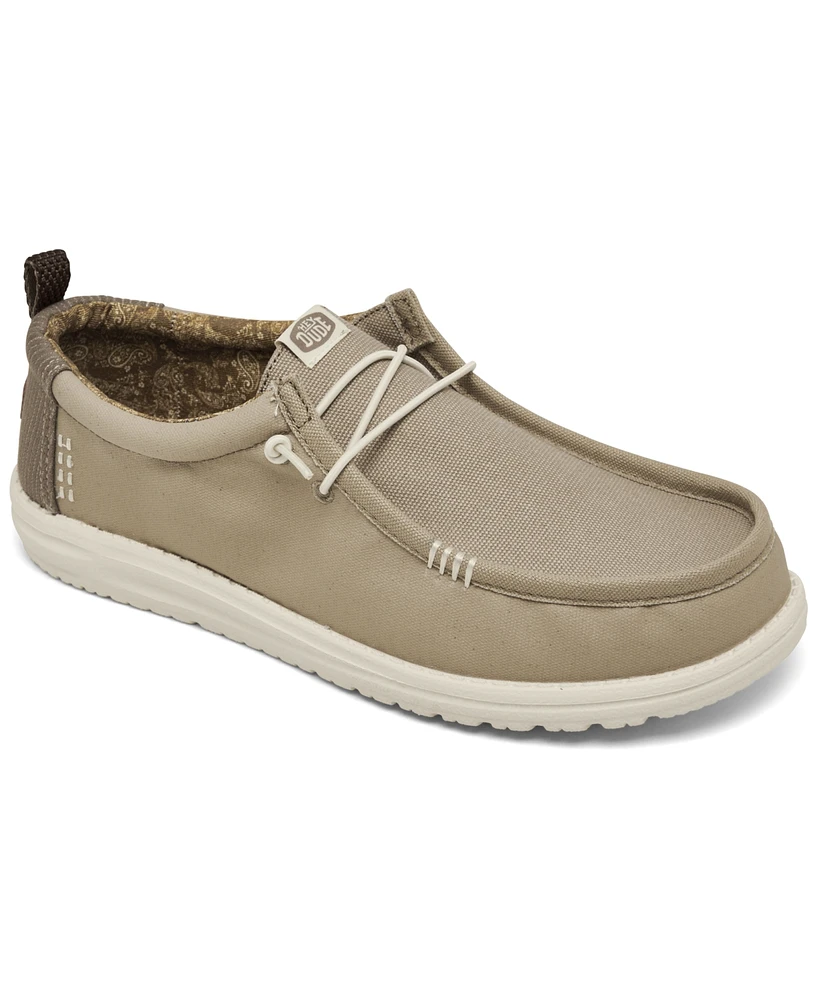 Hey Dude Men's Wally Hickory Denim Slip-On Casual Moccasin Sneakers from Finish Line