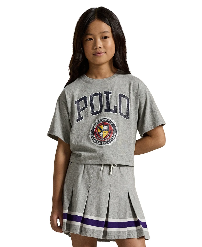 Polo Ralph Lauren Big Girls Logo Crest Cotton Jersey Boxy Tee