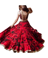 Raas Women's Red and Black Tie Dye Chaniya Choli with Gaji Silk Dupatta