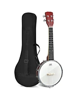 24 Inch Sonart 4-String Banjo Ukulele with Remo Drumhead and Gig Bag