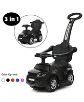 Sugift 3 In 1 Ride on Push Car Toddler Stroller Sliding Car with Music