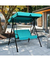 Sugift 2 Person Weather Resistant Canopy Swing for Porch Garden Backyard Lawn