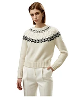 Lilysilk Women's Fair Isle Crewneck Sweater