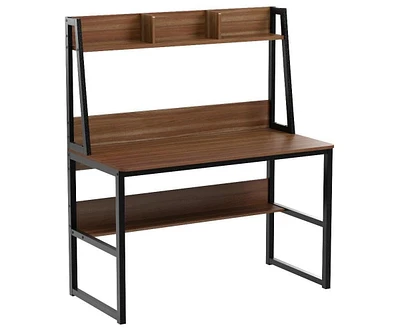 Tribesigns Computer Desk, 47 inch Office Desk with Hutch and Bookshelf, Modern Study Writing Table for Home Office