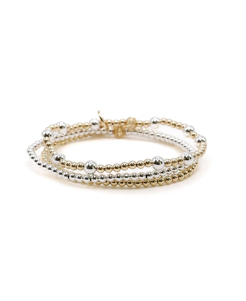 Bowood Lane Non-Tarnishing Gold Filled Ball and Sterling Silver Bracelet Stack