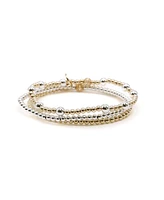 Bowood Lane Non-Tarnishing Gold Filled Ball and Sterling Silver Bracelet Stack