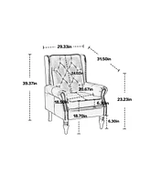 Mondawe Camel Wood Frame Armchair, Modern Accent Chair Lounge For Living Room