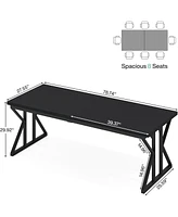 Tribesigns 78.7-Inch Executive Desk, Large Computer Office Desk Workstation, Modern Simple Style Laptop Study Writing Table Business Furniture fo