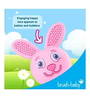Brush-Baby Bobbie Bunny Baby Teether Toy Eucalyptus Green | Twist & Bounce Teething Toy