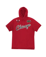 Mitchell & Ness Men's Red Chicago Bulls Game Day Short Sleeve Pullover Hoodie