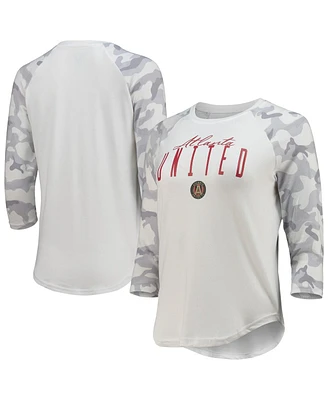 Concepts Sport Women's White/Gray Atlanta United Fc Composite 3/4-Sleeve Raglan Top