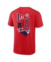 Fanatics Men's Red Los Angeles Angels Split Zone T-Shirt