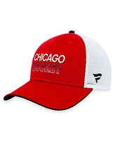 Fanatics Men's Red Chicago Blackhawks Authentic Pro Rink Trucker Adjustable Hat