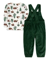 Baby Essentials Boy Overall and T-shirt, 2-Piece Set