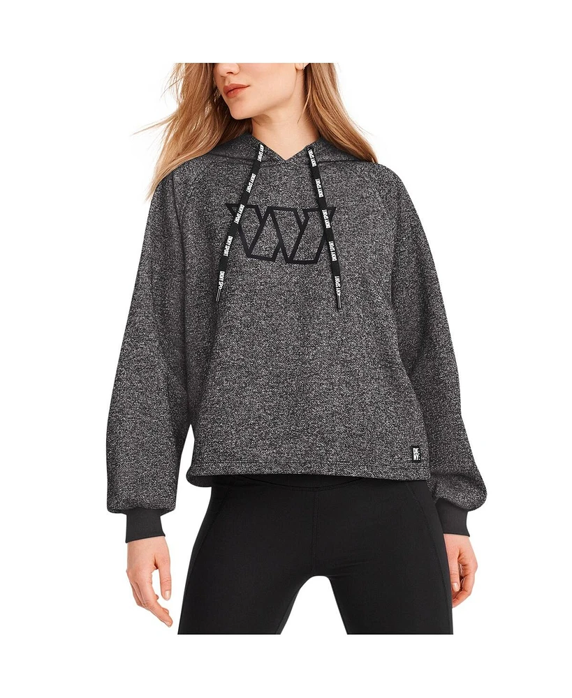 Dkny Sport Women's Black Washington Commanders Debbie Dolman Raglan Pullover Hoodie Sweatshirt