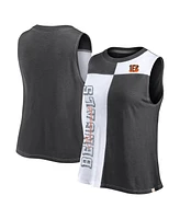 Fanatics Women's Black/White Cincinnati Bengals Script Color Block Tank Top