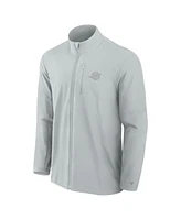 Fanatics Men's Gray Miami Dolphins Front Office Woven Full-Zip Jacket