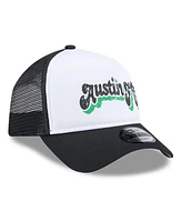 New Era Women's White/Black Austin Fc Throwback A-Frame Trucker 9FORTY Snapback Hat