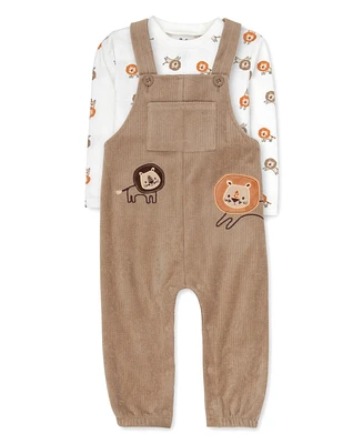 Baby Essentials Boy Lion Overall and Long Sleeve T-shirt, 2 Piece Set