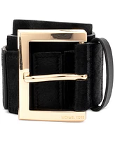 Michael Kors Women's Wide Calf Hair Leather Belt