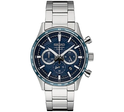 Seiko Men's Chronograph Essentials Stainless Steel Bracelet Watch 43mm