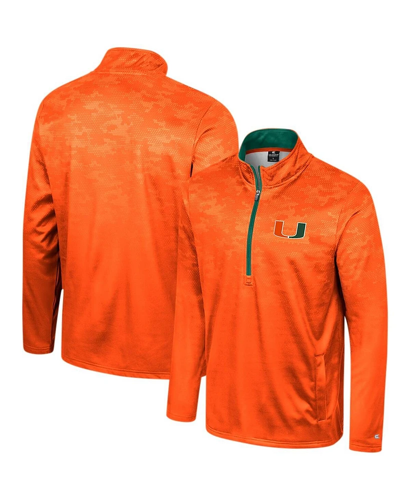 Colosseum Men's Orange Miami Hurricanes The Machine Half-Zip Jacket