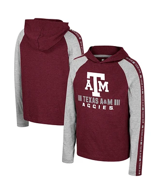 Colosseum Big Boys and Girls Maroon Texas A M Aggies Ned Raglan Long Sleeve Hooded T-Shirt