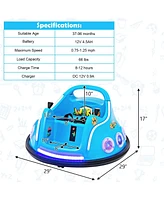 Gymax 12V Kids Ride on Bumper Car Remote Control w/ Flashing Led Light & Music Pink