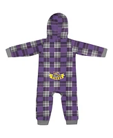 Colosseum Infant Purple Lsu Tigers Full-Zip Plaid Hoodie Long Sleeve Jumper